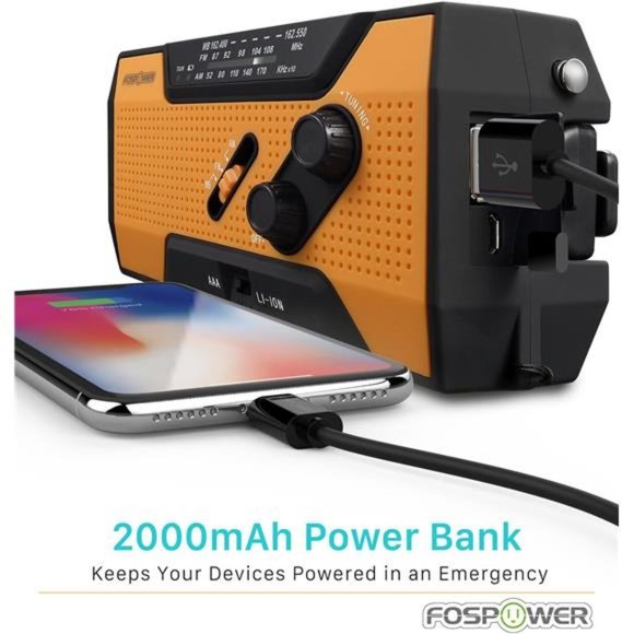 2000mAh NOAA Emergency Weather Radio (Model A1) Portable Power Bank - Picture 2 of 6